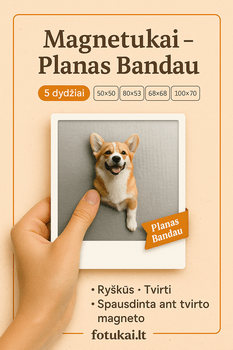 Magnetukai – Planas Bandau: 2 magnetukų komplektas, 5 dydžiai | Fotukai.lt